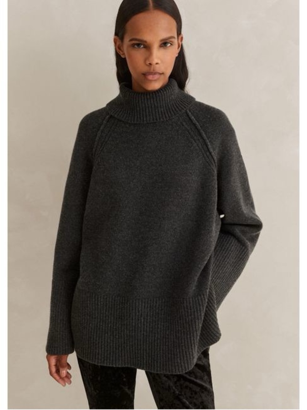 ME+EM Merino Wool Cashmere Turtleneck Sweater